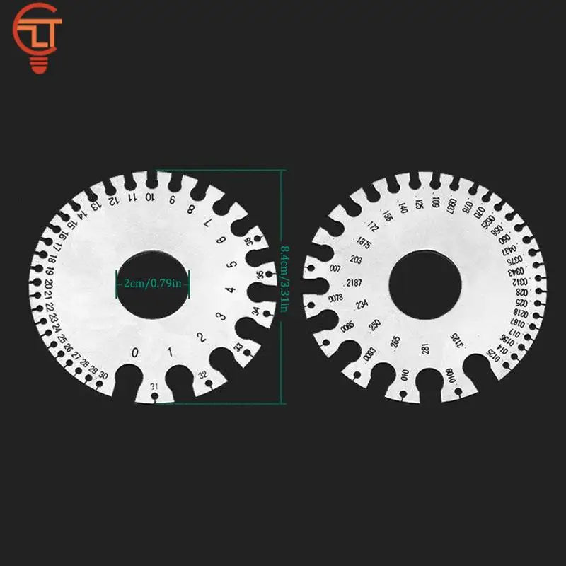0-36 Round AWG SWG Wire Gauge Thickness Ruler Gauge Diameter Stainless Steel Measurer Tool Welding Inspection Wire Gauge