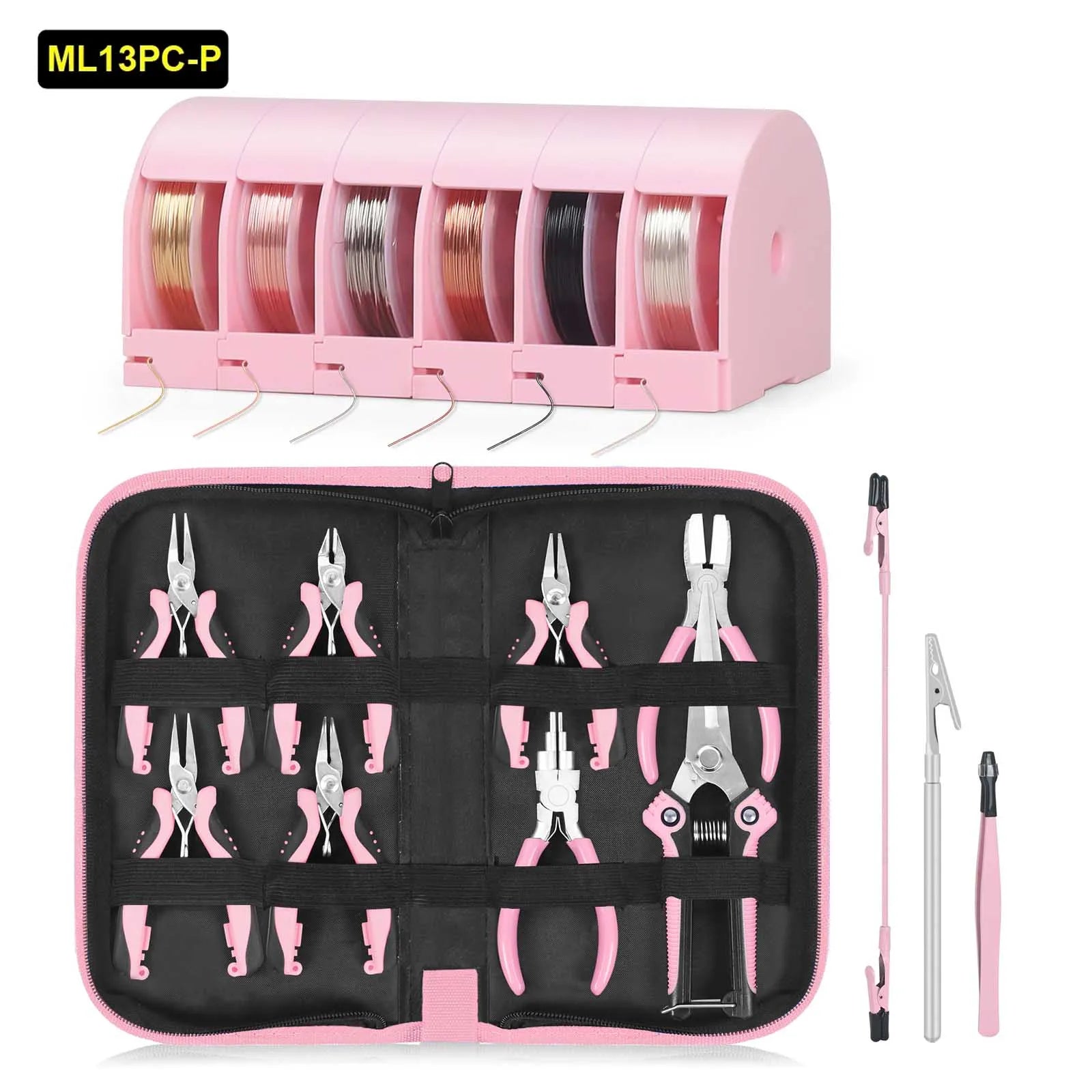 NEWACALOX 8Packs Jewelry Pliers Set, Jewelry Making Tools with Needle Nose Pliers Round Nose Pliers, Chain Nose Pliers for Craft