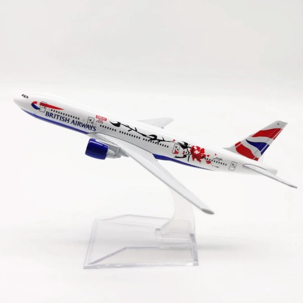 16cm B777 British Plum Blossom Airways Aircraft Airplane Model Diecast Metal 1/400 Scale Planes Toy Plane For Children