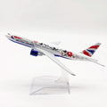 16cm B777 British Plum Blossom Airways Aircraft Airplane Model Diecast Metal 1/400 Scale Planes Toy Plane For Children