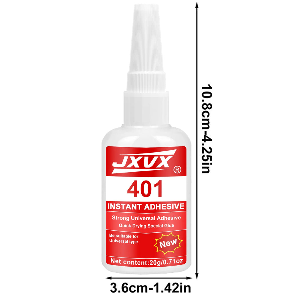 JXVX Instant Bond High CA Super Glue – clear, Ethyl Cyanoacrylate Adhesive for Woodworking, Gap-Filling, 15-45 Second Set – 20ml