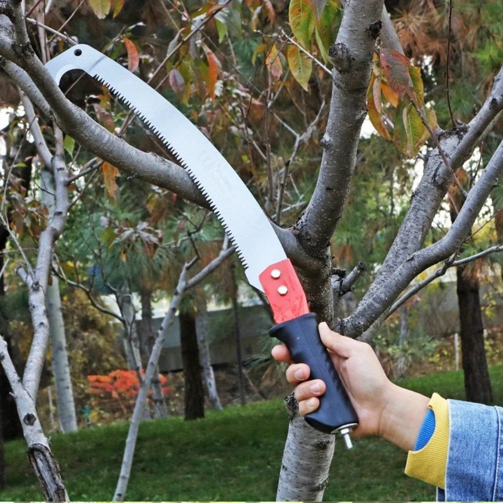 2 types of multi-functional hand saws for pruning trees and outdoor gardening, with stainless steel serrated blades