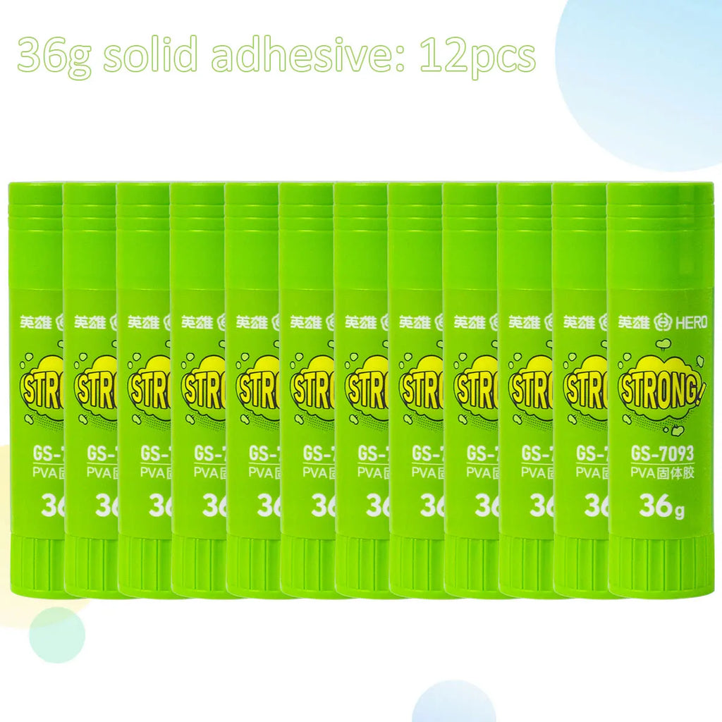 WQN-12pcs Formaldehyde-Free Strong Adhesion PVA Small and Convenient Daily DIY Handcraft Office School Supplies