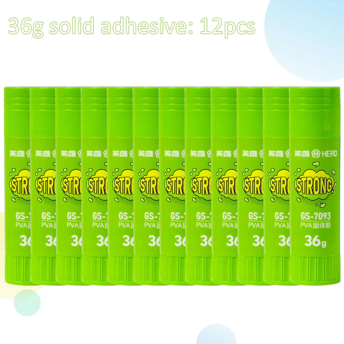 WQN-12pcs Formaldehyde-Free Strong Adhesion PVA Small and Convenient Daily DIY Handcraft Office School Supplies