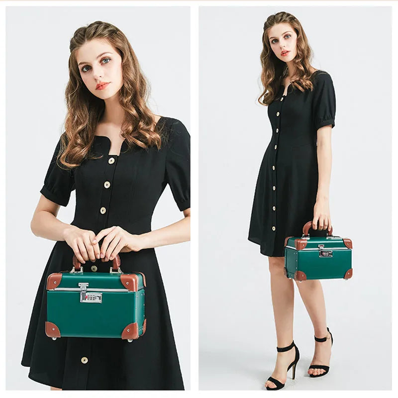 Luxury Women's Makeup Suitcase Travel Valise Voyage Hand Large Capacity Cosmetics Storage Organizer Box Hand Sewing Beauty Case