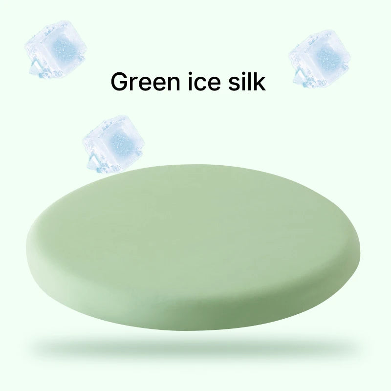 Round Ice Silk Fiber Fabric Seat Cushion Rebound Memory Foam Stools Chair Cushion Japanese Solid Thick Soft Comfy Butt Cushion