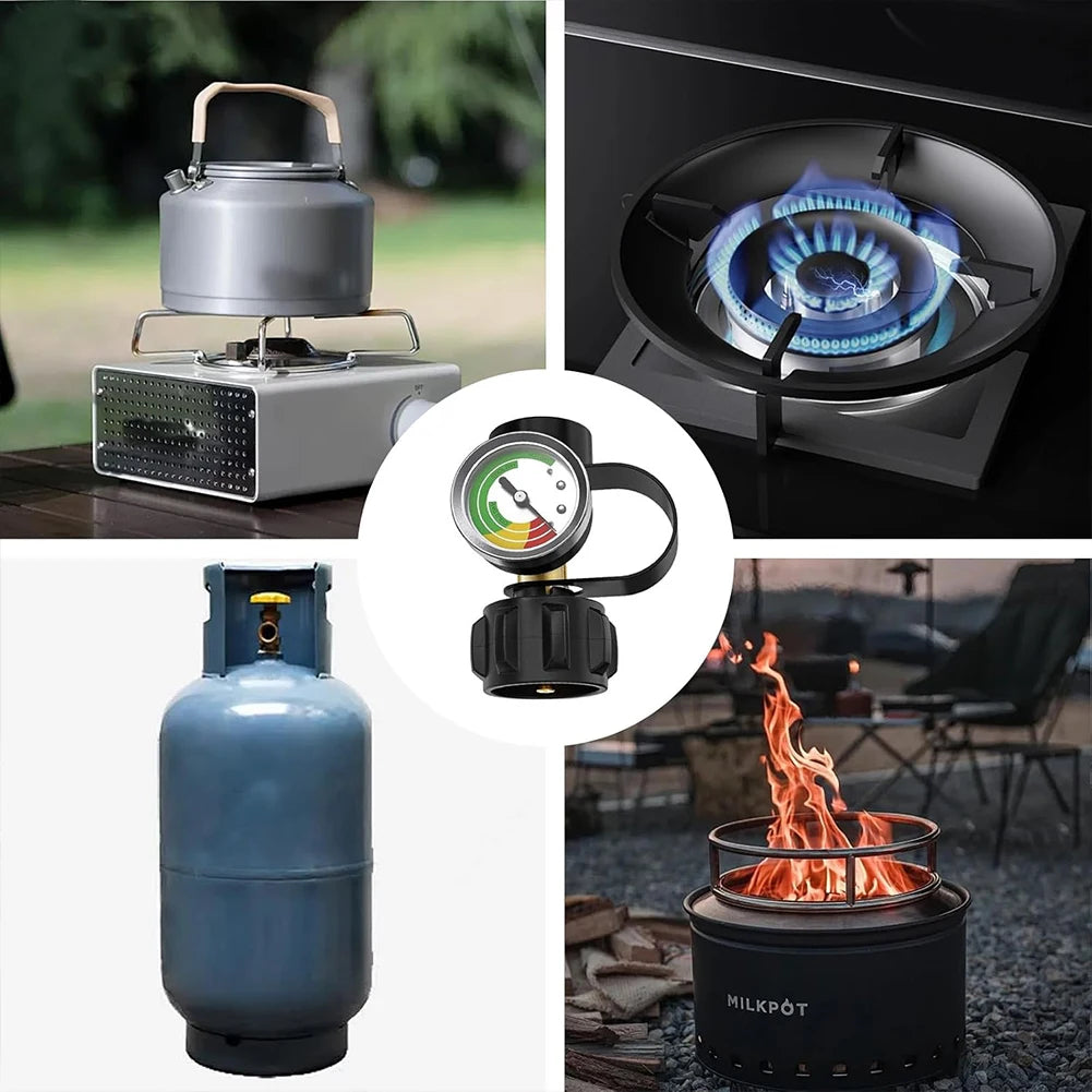 Propane Tank Gauge Level Indicator Gas Pressure Meter Propane Pressure Gauge for RV Camper Cylinder BBQ Gas Grill Heater