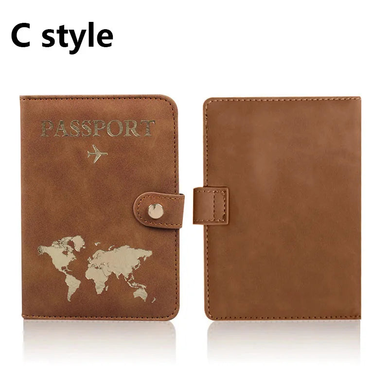 Leather Passport Holder Covers Case for Travel Essentials Credit Card Wallet Passport Book for Women/Men Buckle Passport Cover