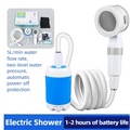 Portable Camping Shower Pump with Digital Display 4000mAh Upgraded Rechargeable Electric Shower Pump Camping Beach Dormitory