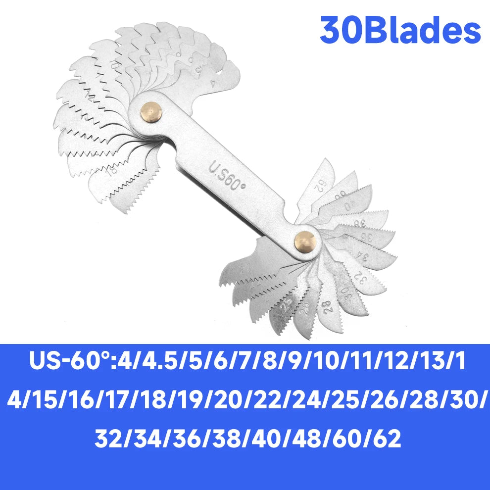 20-58 Blades Screw Pitch Gauge Metric & Imperial & US Screw Meter SAE Whitworth 55/60 Degree Metrisch Thread Measurement Tools