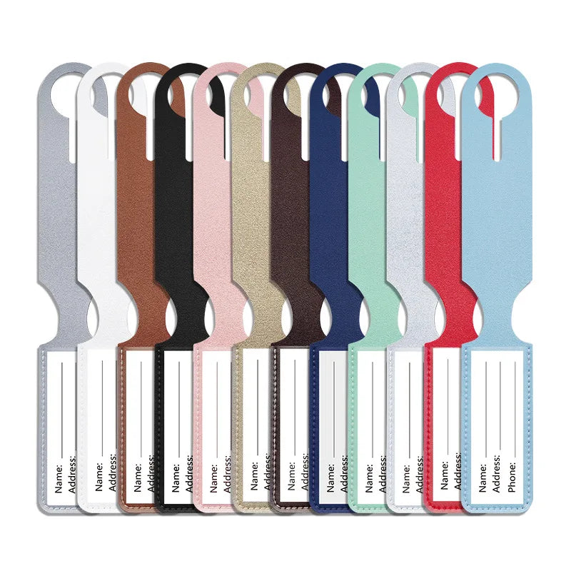 Customized boarding pass PU leather strip hanging luggage tag printed name label suitcase tag