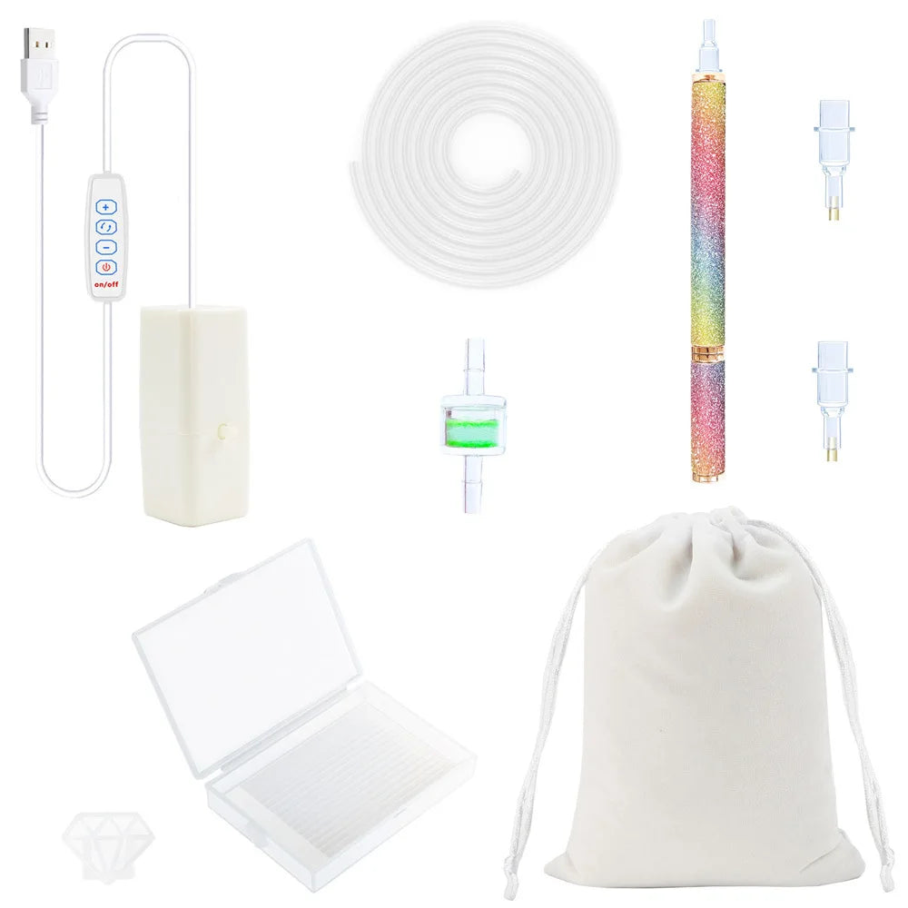 DIY Electric Diamond Art Painting Pen Set Portable Vacuum Diamond Painting Pen Kit USB Powered Diamond Suction Device for Craft