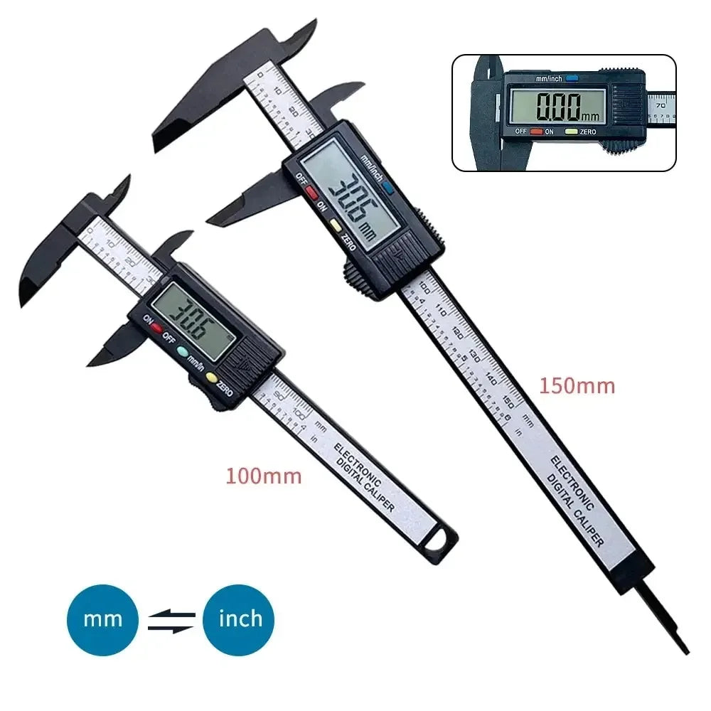 150mm 100mm Electronic Digital Vernier Caliper Carbon Fiber Precision Gauge Micrometer Measuring Tool Digital Ruler