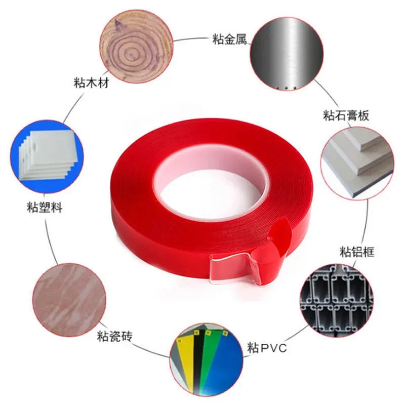 300cm Transparent Silicone Double Sided Tape Sticker For Car High Strength High Strength No Traces Adhesive Sticker Living Goods