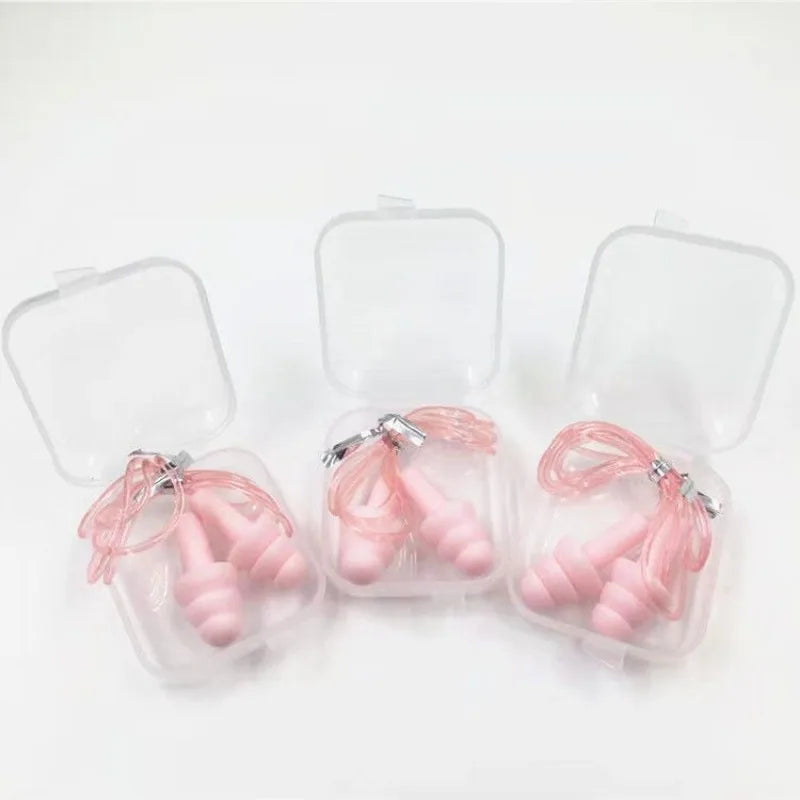 Soft Confortable Earplug with Rope Noise Reduction TPE Ear Plug Soundproof for Travel Plane Train Sleeping Rest Earplug with Box