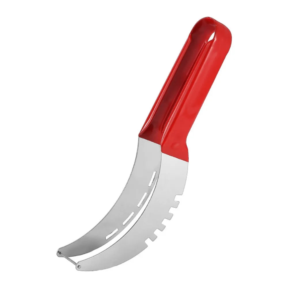 Stainless Steel Watermelon Slicer Non-slip Cutter Melon Cutter Plastic Wrap Handle Not Hurt Hands Fruit Cutting Tool Summer