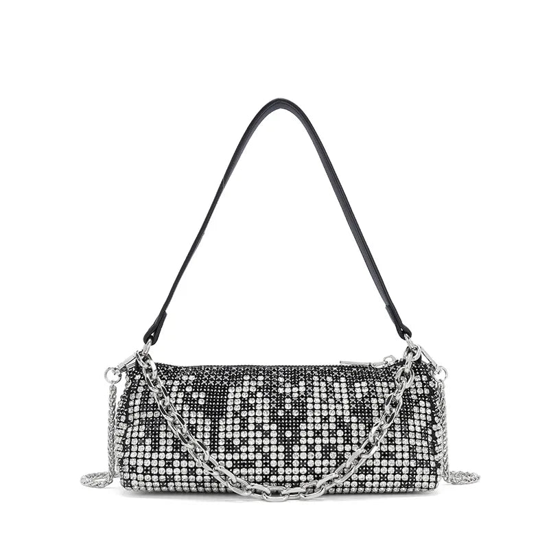Rhinestone chain bag Internet celebrity fashion portable small square bag shoulder messenger women's bag handbag