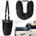 Portable Travel Neck Pillow Self-Filling Stuffable Support Cushion for Car with Refillable Design - On-the-Go Comfort