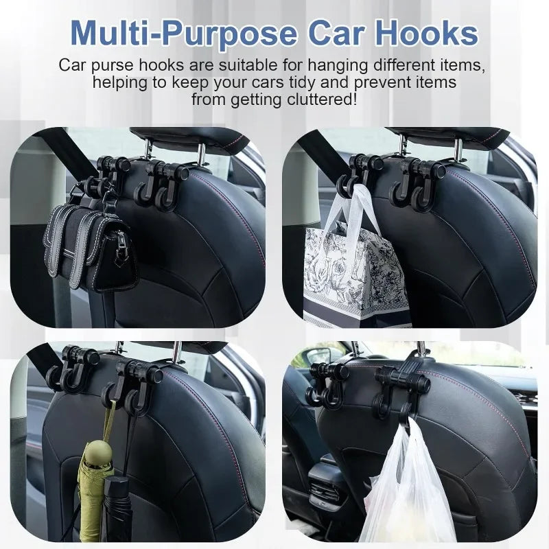 2Pcs Universal Car Seat Back Storage Hook Sundries Hanger Bag Holder Multifunction Car Hooks Vehicle Storage Organizer