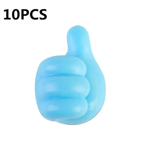 Hand-shaped Rubber Holder Glasses Cable Power Cord Charging Line Self Adhesive Mini Hook Car Storag Organizer Gadget Decorations