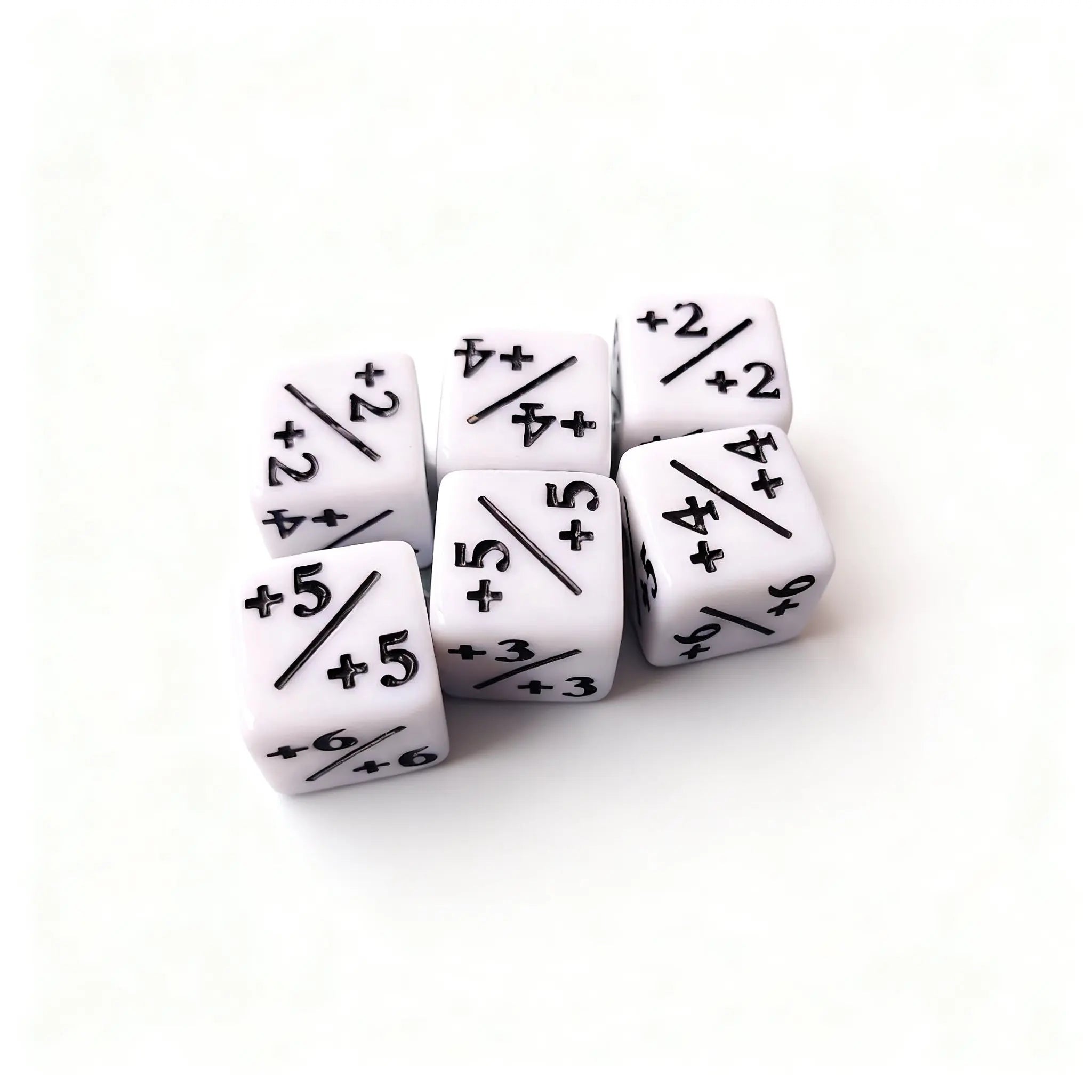 6Pcs/Pack 16mm Counting Dice Counters +1/-1 Black White D6 Square Corner Positive Negative Game Dice Cube