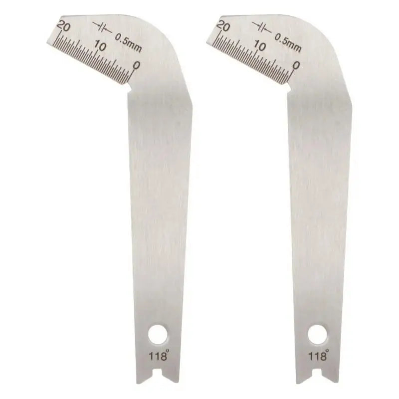 2Pcs Drill Bit Sharpening Gauge Stainless Steel 05mm Accurate 118 Degree Angle Sharpening Tool