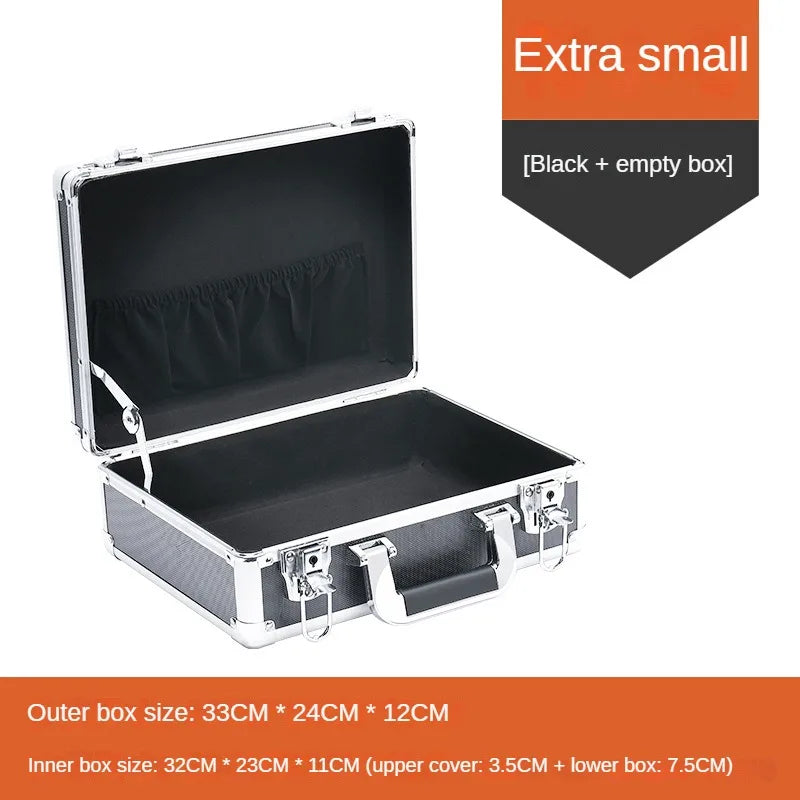 Portable Suitcase Aluminum Toolbox With Lock Electric Tool Box With Sponge Sturdy Hard Case Flight Case Household Storage Box