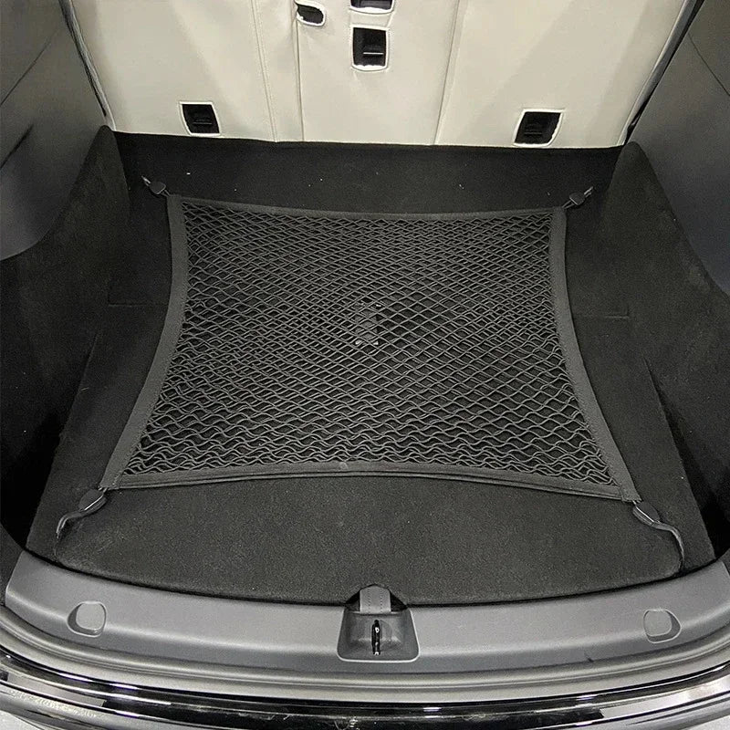 For Tesla Model Y Trunk Luggage Storage Net Bag Hook Rear Cargo Fixed Net Stowing Tidying Car Interior Modification Accessories