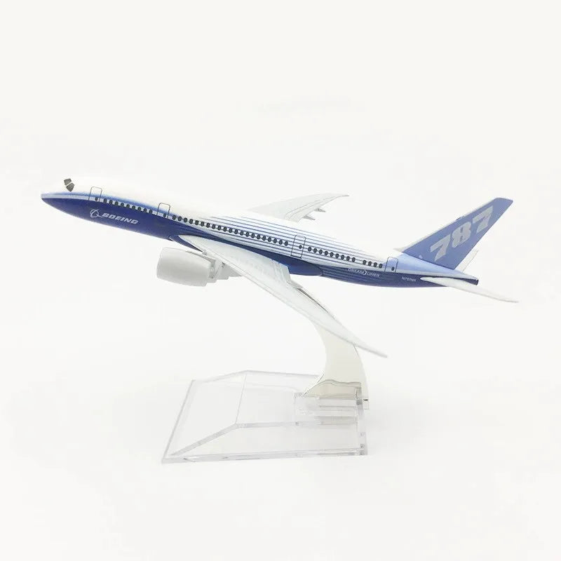 16cm Diecast Plane Model B787 Series Metal 1/400 Scale Airplane Toy Replica Miniature Aviation Collectible Aircraft For Display
