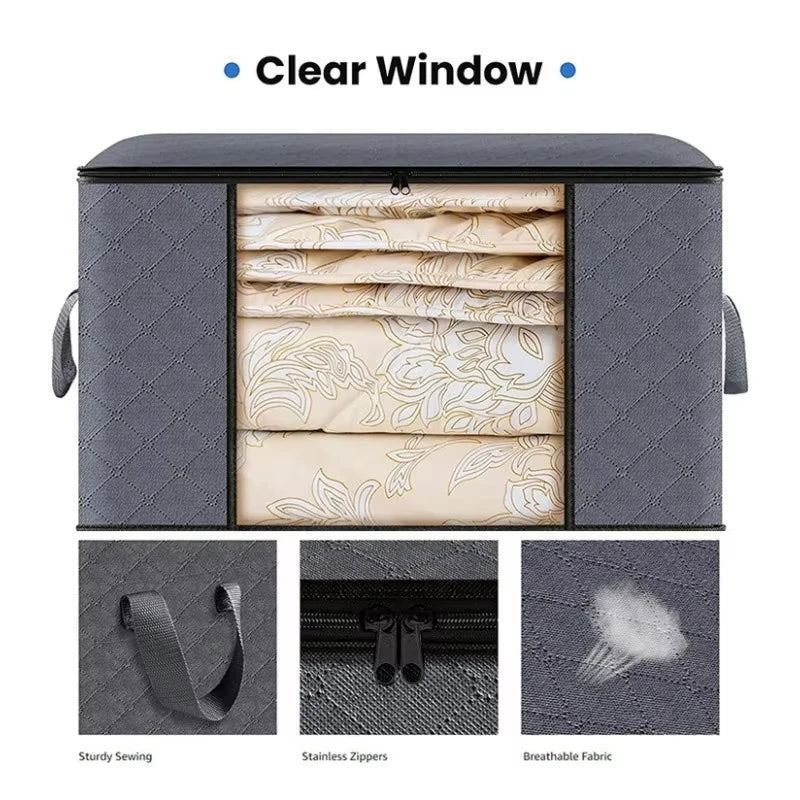 Large Foldable Storage Bag Clothes Travel Suitcases Organizer Reusable Shopping Bags Blanket Storage Bags Storage Containers