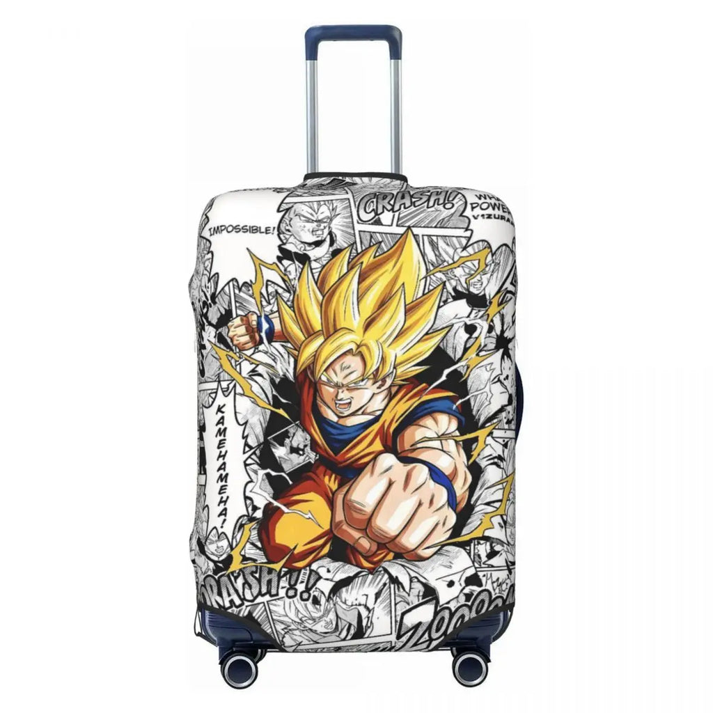 Vintage Kid Goku Dragon Ball Suitcase Cover Travel Flight Elastic Luggage Supplies Protection