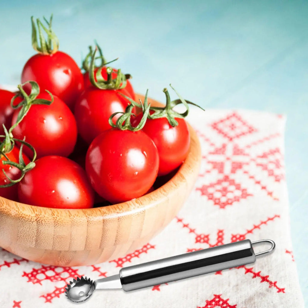 Tomato Corer Remover Strawberry Stem Remover Tool Portable Stainless Steel Tomato Stem Remover Vegetable Fruit Stem Remover