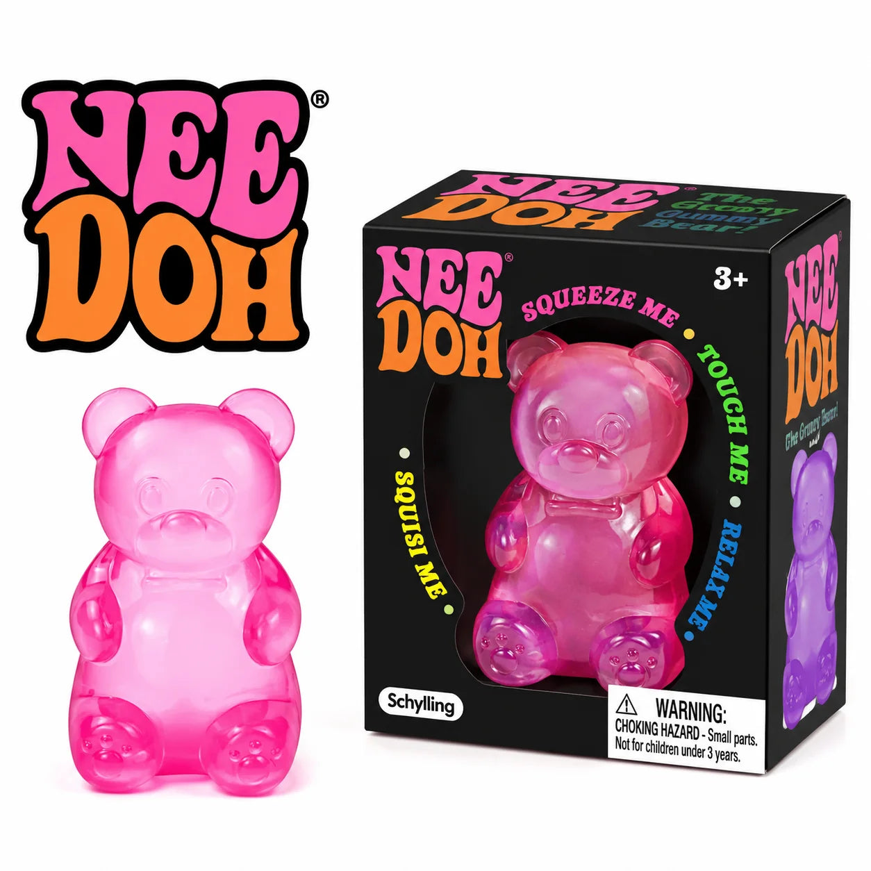 NEEDOH Soft Gummy Bear Fidget Squeeze Toy TPR Sensory Stress Relief Toy Kids Birthday Party Gift