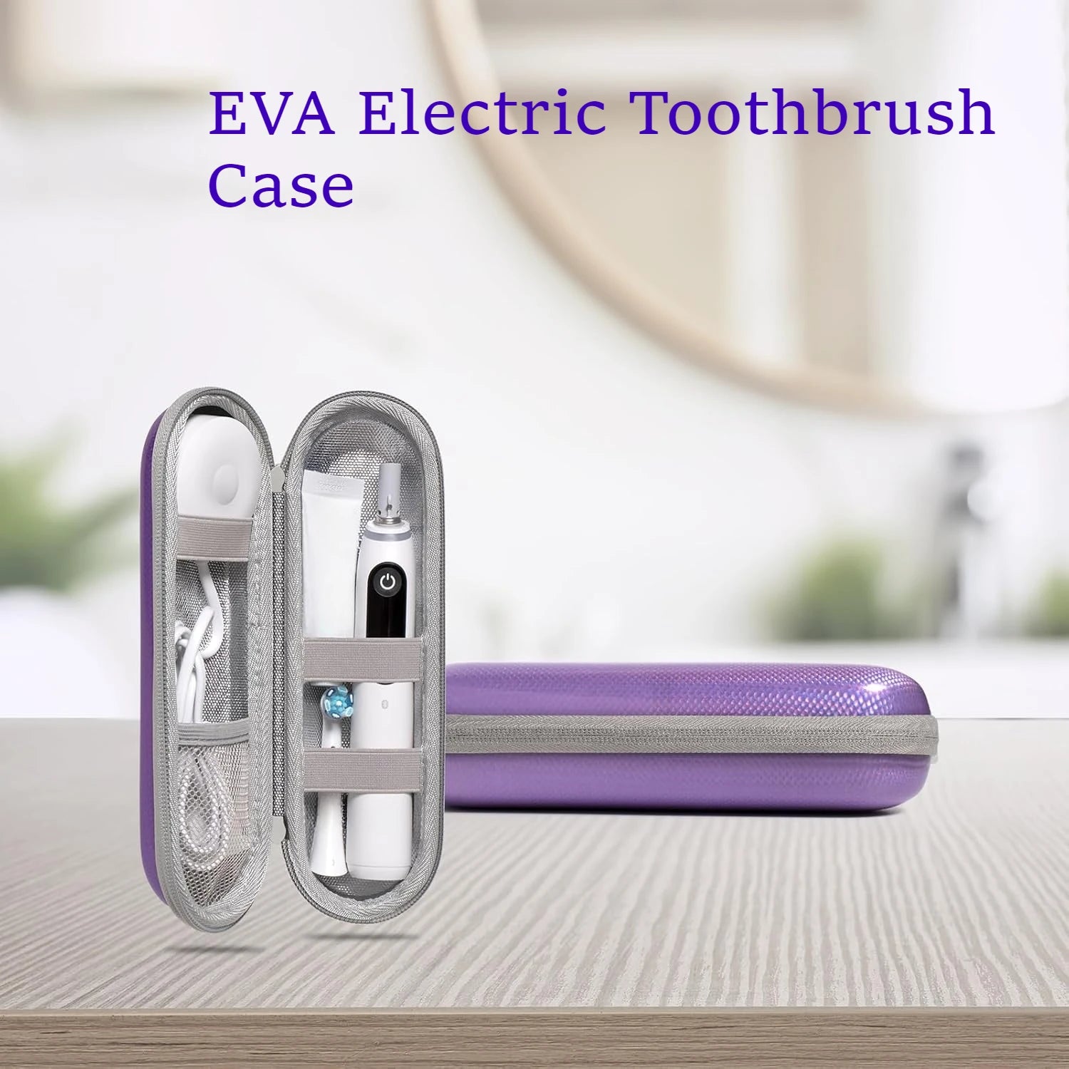 EVA Electric Toothbrush Case Waterproof Shockproof Moisture Resistant Large Size Fits Most Sonicare Electric Toothbrush
