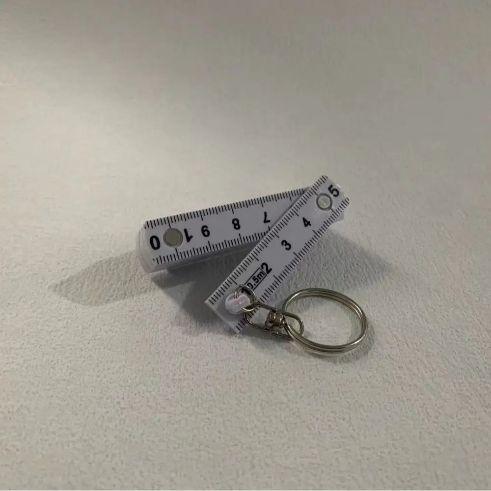 Multi Functional 0.5m 10-Fold Folding Ruler with Keychain Double-sided Scale Plastic Ruler Anti Pinch Gauge DIY Projects