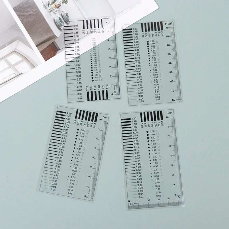 1PC Measuring Pass Badge Gauge Stain Card Point Gauge Wire Gauge Transparent Film Ruler Welding Gage Stain Crack Contrast Ruler