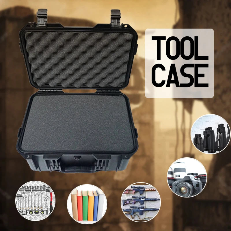 1PCS Waterproof Heavy-duty Protective Toolbox with Pre Cut Sponge Inserts - Durable Plastic, Shockproof Equipment Storage Box