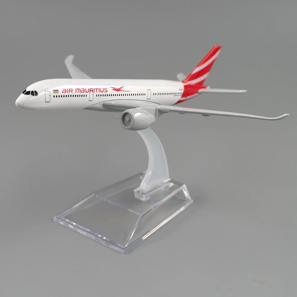 1/400 Scale Aircraft Airbus A350 Air Mauritius 16cm Alloy Plane Model Toys Children Kids Gift for Collection