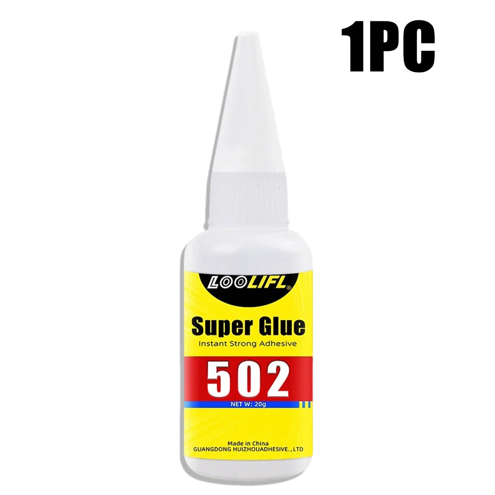 Loolifl 502 Super Glue Low Odor Fast Dry Instant Strong Adhesive Multi-Purpose Repair Glue for Wood Metal Plastic Ceramic Shoes