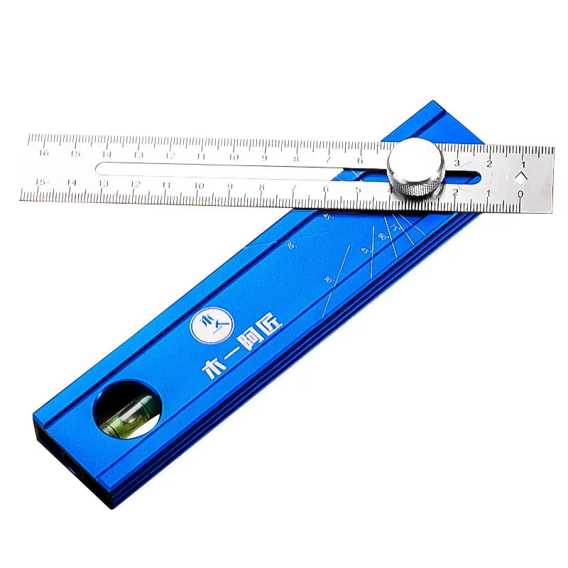 Aluminum Alloy Multiple Angled Positioning Ruler Featuring Rotating Knob High Precise Bubble Level and Limit Marker
