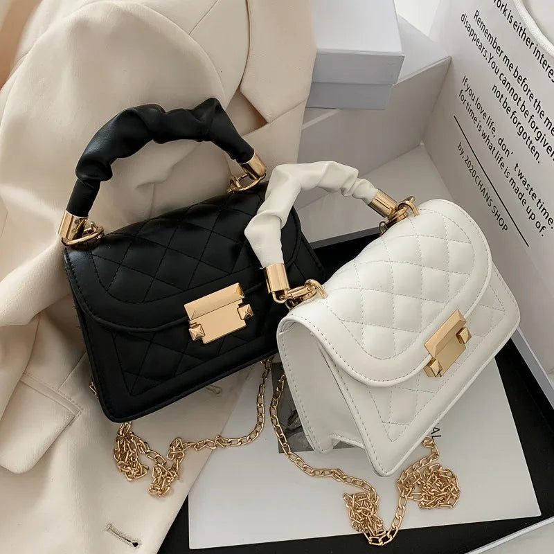 Internet Celebrity Popular Women's Small Square Bag, Classic and Simple Chain Bag, Commuting Hand-Held Crossbody Bag