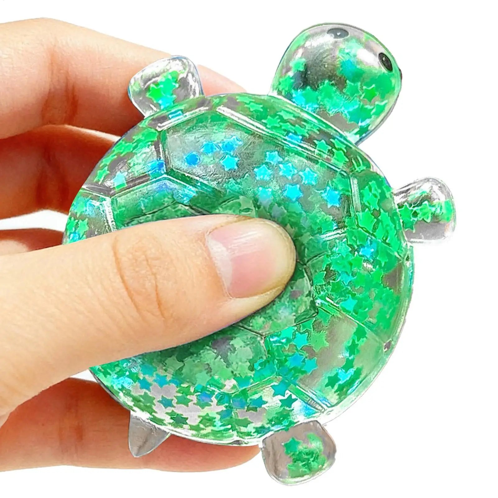 Glitter Turtle Shape Squeeze Toy Stress-relieving Fingertip Sensory Toy Anti Stress Sensory Fidget Toy Turtle Decompressions Toy