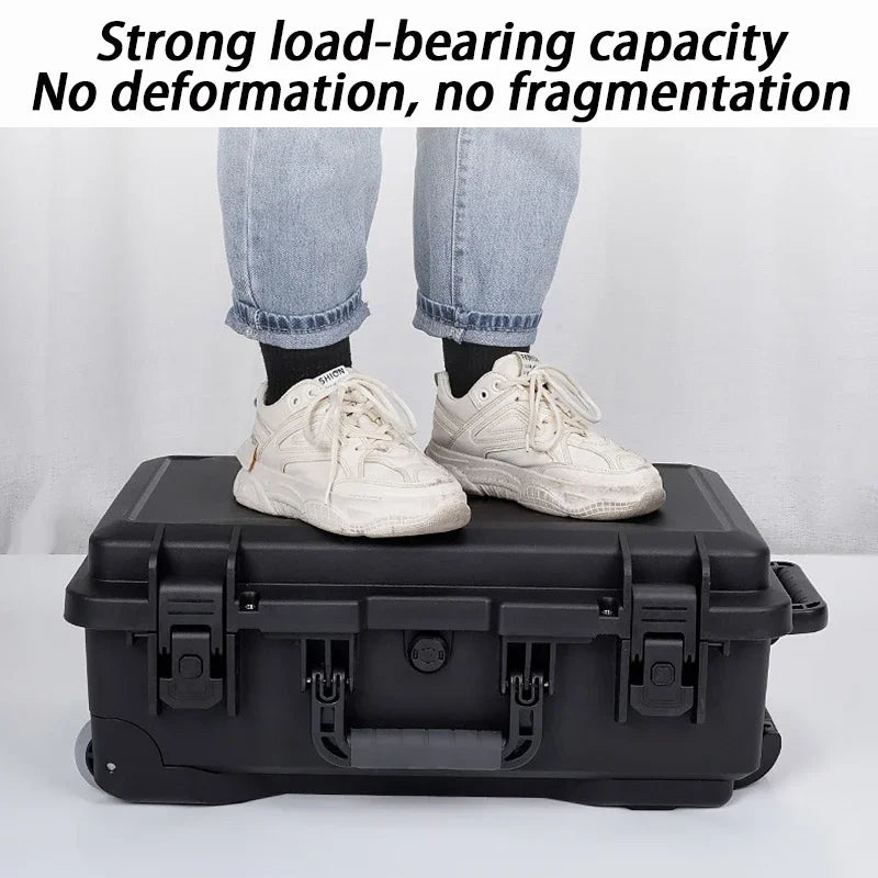 Waterproof Hard Case Large Tool Case Organizer Multi Layer Storage Hardware Toolbox on Wheels Electrician Tools Suitcase Box
