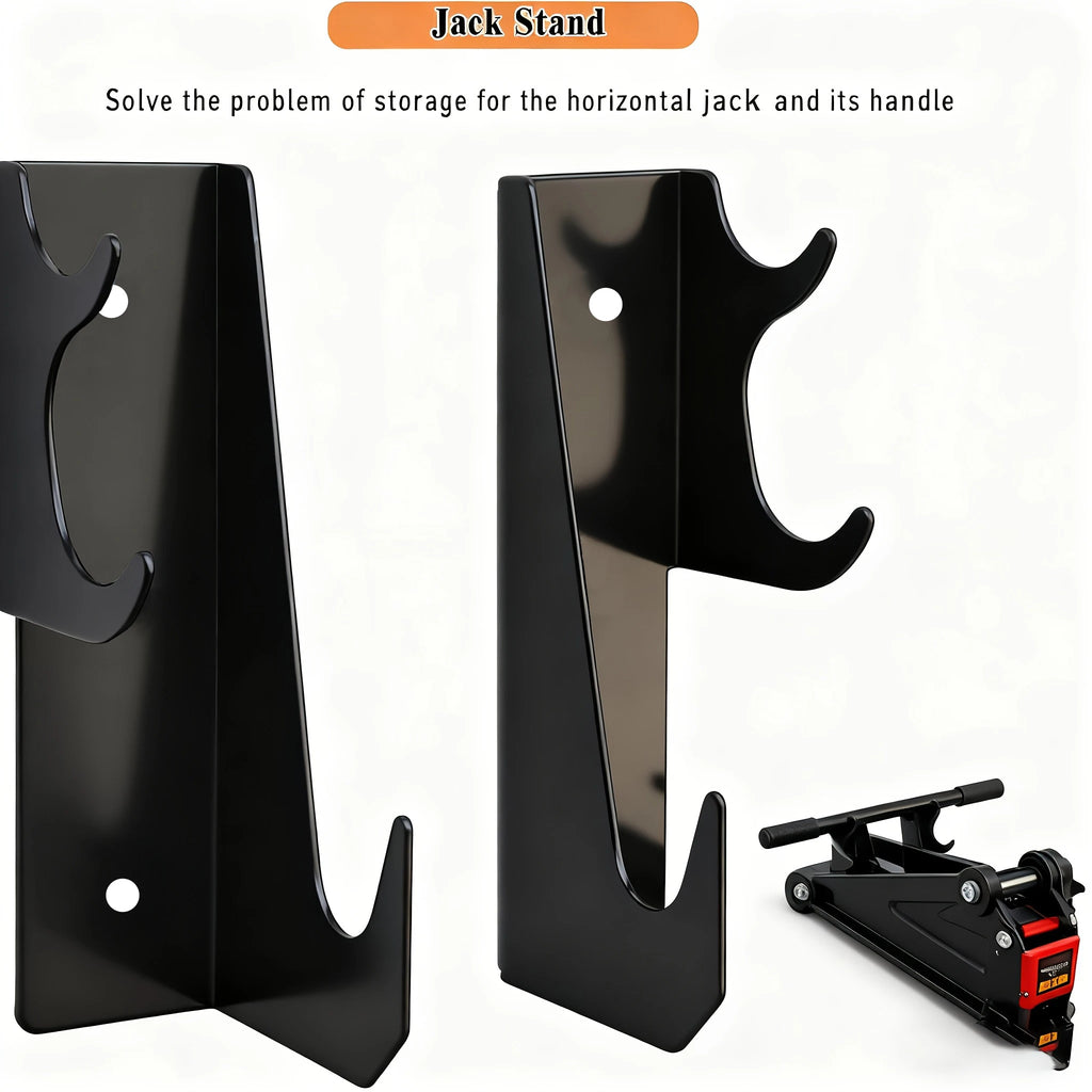 Handle Storage2pcs Max Version Oversized Heavy-Duty Metal Floor Jack Stand and Jack Stand Wall Mount Hook Rack 2pcs