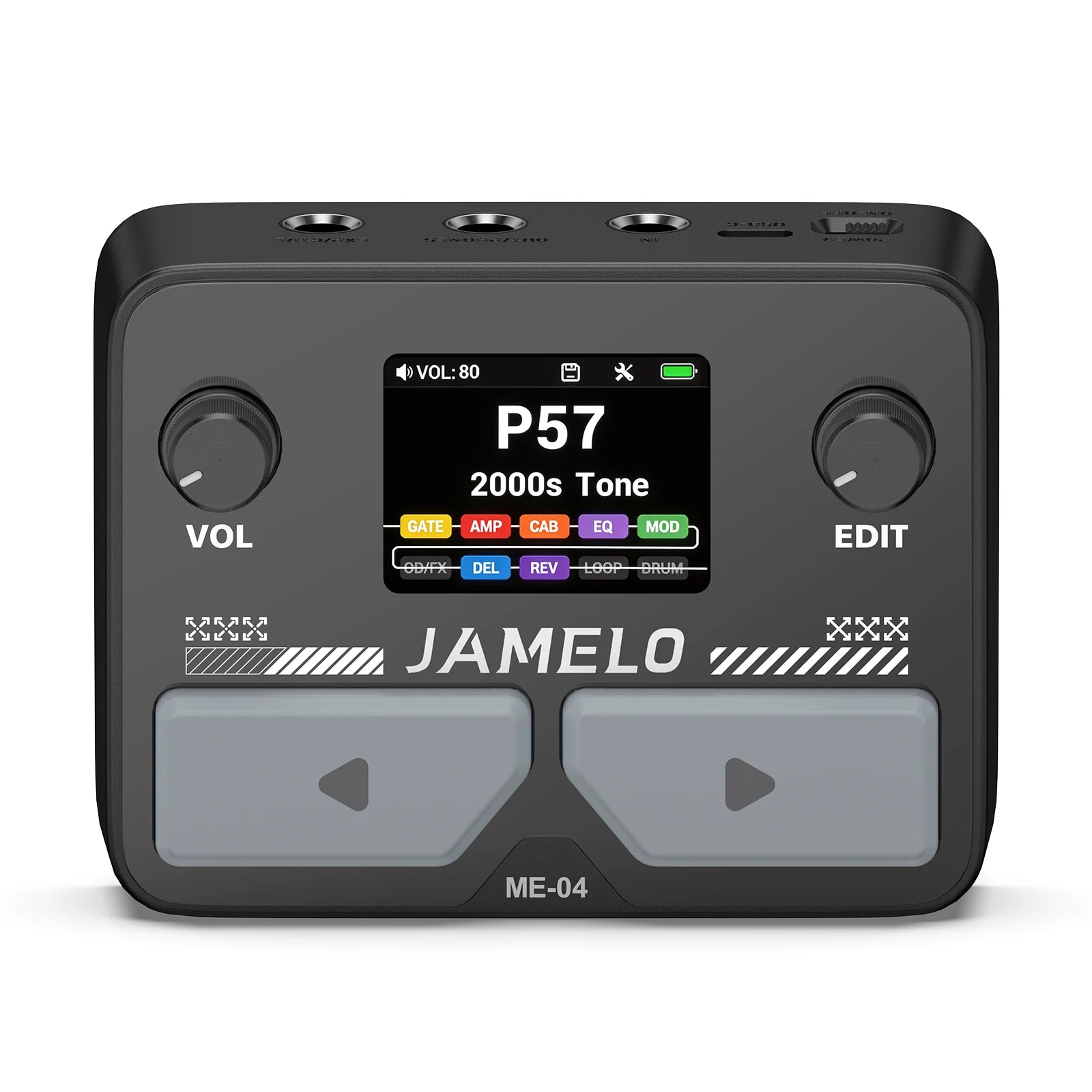 Jamelo Me-04 Mini Electric Guitar Multi-Effect Pedal With10 Simultaneous Modules,100 Drum Patterns& 40-Second Looper,4H Battery