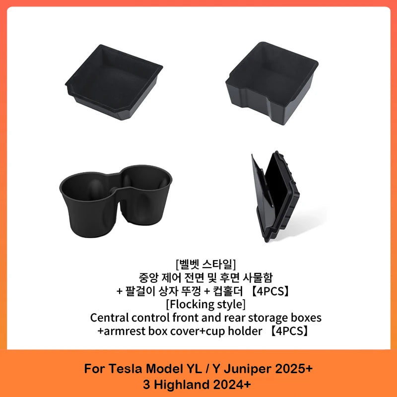 For Tesla Model YL Y Juniper Launch Model 3 Highland Armrest Hidden Magnetic Storage Box Car Interior Organizers Case