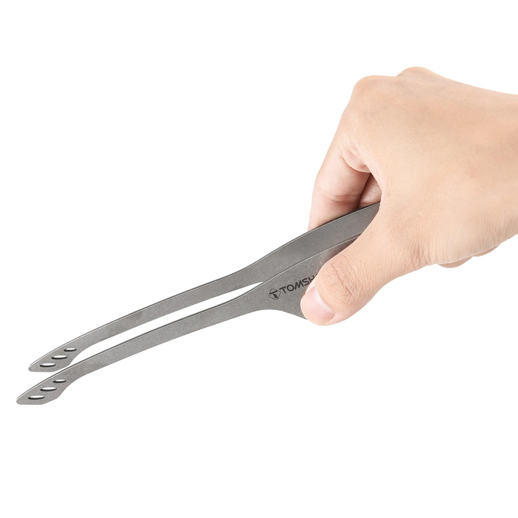 Tomshoo 9.2 Inch Lightweight Titanium Tongs BBQ Grill Tongs Clip Outdoor Camping Backpacking Hiking Cookware Camping Supplies