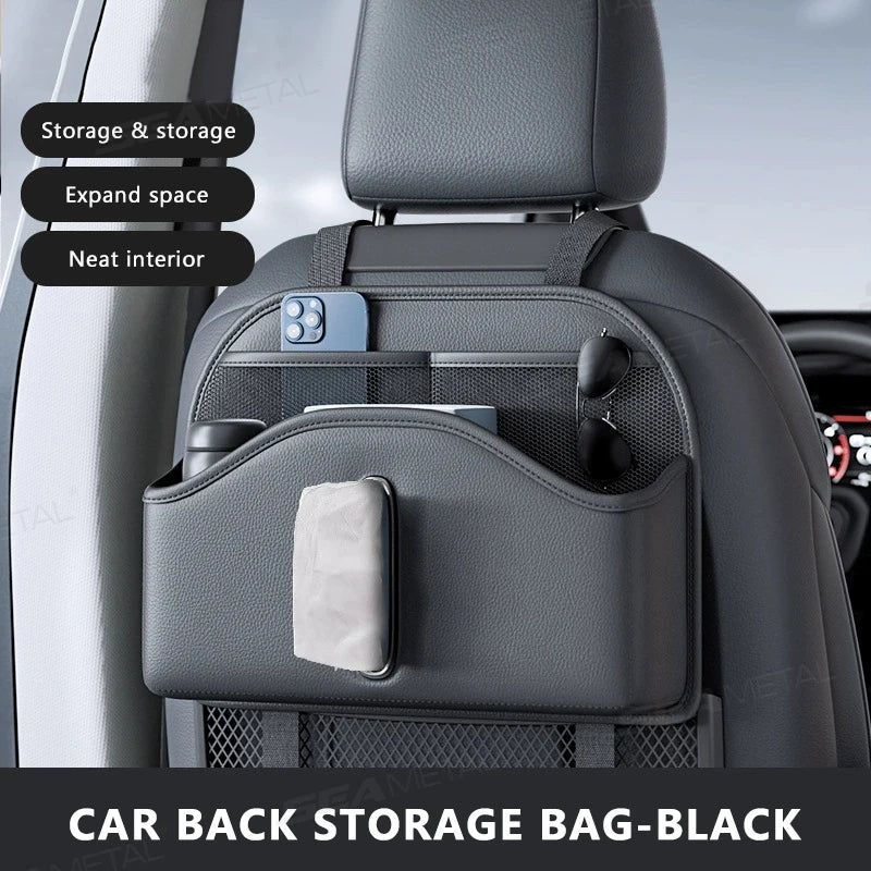 SEAMETAL Car Back Seat Organizer Multi-Functional Seatback Storage Bag Net Pocket Tissue Holder Wear-Resistant Hanging Organizer