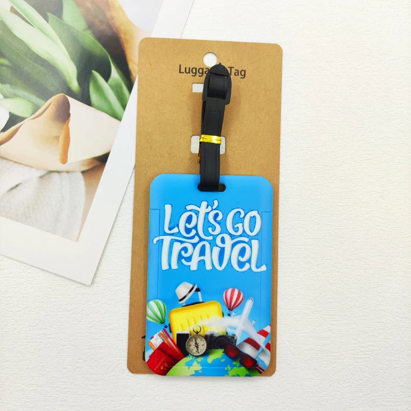 Let's Travel Luggage Label Men Travel Luggage Tag Boys Suitcase ID Address Holder Baggage Boarding Portable Suitcase Ticket