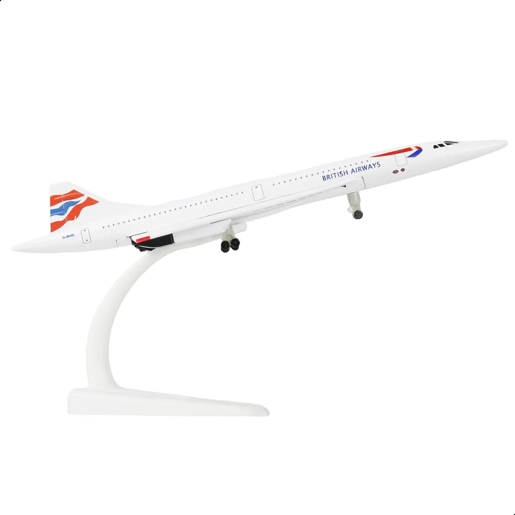 1/300 Concorde for British Airways Diecast Metal Airplane Model Toy Kit with Wheels Display Stand for Collections and Displays